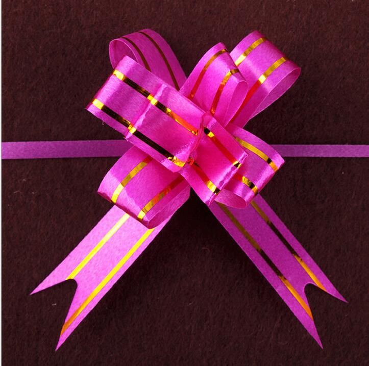 100pcs Large Size 50mm Beautiful solid color Pull Bow Ribbon Gift Packing flower bow Bowknot Party Wedding Car Room Decoration ZZ