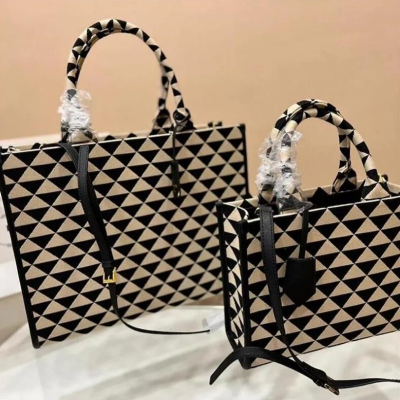 Women Handbag Designer Tote Bag Triangle Symbole Jacquard Fabric Handbags Large Totes Designers Shoulder Bags Cross Body Purses