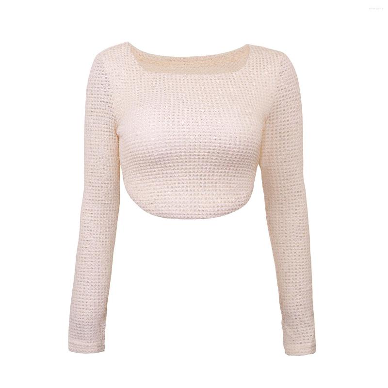 Womens T Shirts Long Sleeve Stitch Shirt Women Sexy Slim Streetwear Clothes Knit Crop Top Korean Fashion Spring Autumn Short Skinny Tshirt
