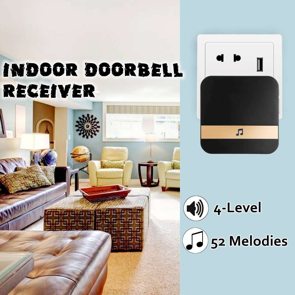 Video Door Phones Universal 433MHz Wireless WIFI Smart Doorbell Chime Indoor Music Receiver 52 Melodies 4 Levels Volume for Doorbells 230830