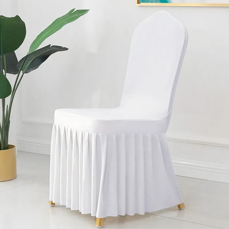 Pleated Skirt Chair Covers Party Weddings Banquet Polyester Chairs Covers for Hotel Home Decor Wedding