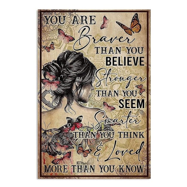 Inspirational Quotes Retro Tin Signs Be Kind to Your Mind Wall Art Sign Hippie Girl Vintage Home Room Garden Wall Decor Poster Living Room Painting Si