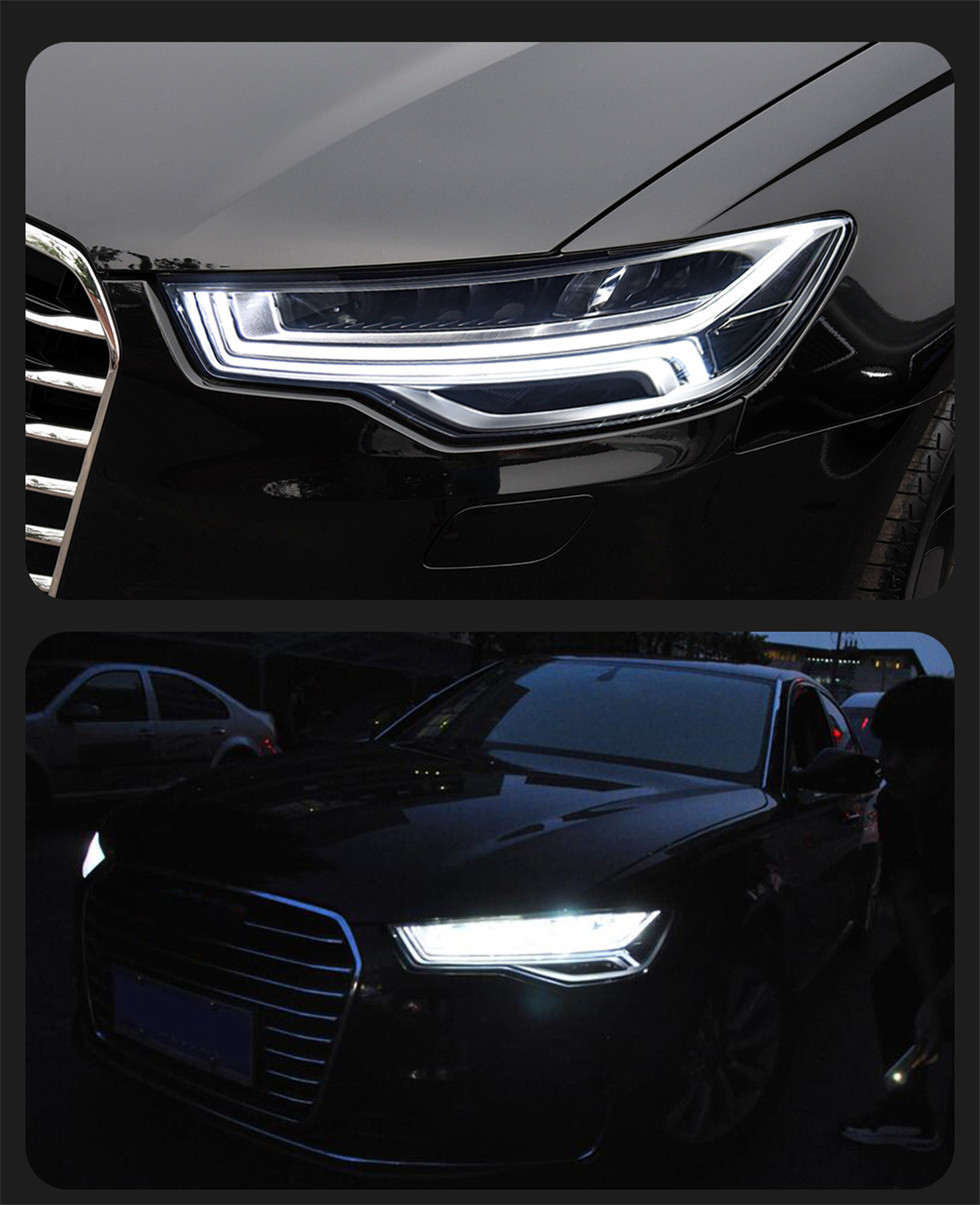 Modified LED Headlight For A6 C7 Headlights 2012-20 18 C7Pa Matrix Style LED Daytime Lights Dynamic Turn Signal