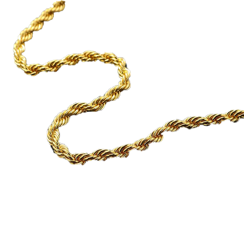 Chains Drop Gold Color 6mm Rope Chain Necklace For Men Women Hip Hop Jewelry Accessories Fashion 22inch