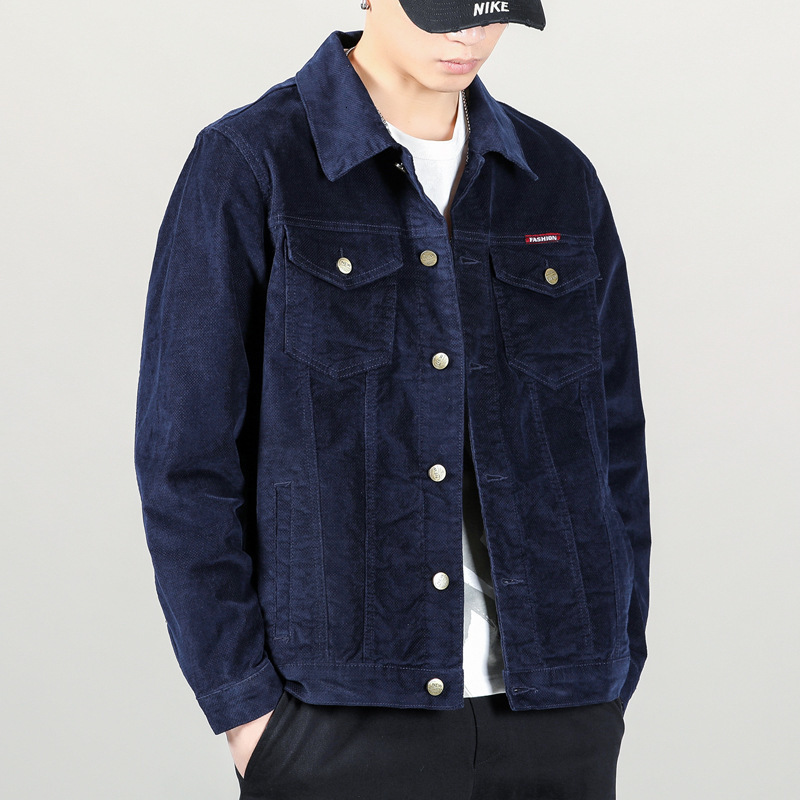 Mens Jackets Spring Mens Slim Corduroy Jacket Korean Corduroy Jacket Mens Casual Denim Workwear Top Coat Outcoat 230831