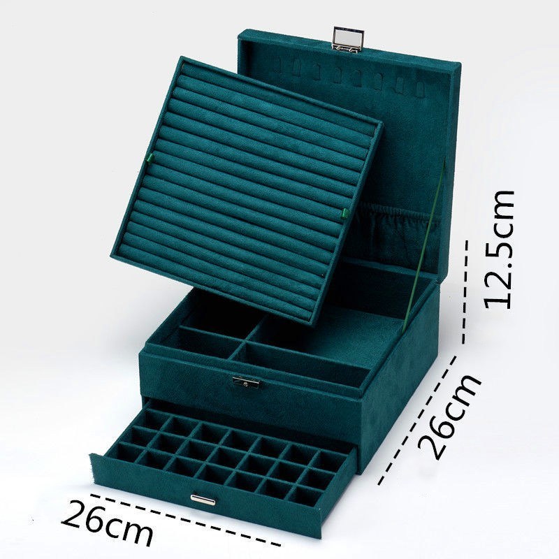 Jewelry Boxes Color 3 Layers Large Space Velvet Jewelry Box Selling 230831