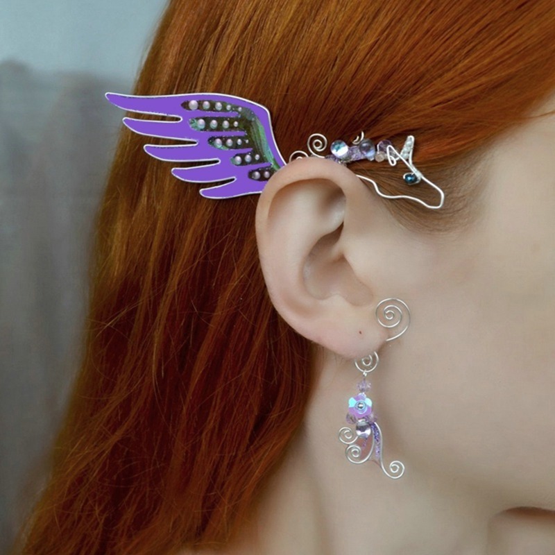 Ear Cuff Gothic Elf Halloween Cosplay Dragon Butterfly Clip Retro Punk Hip Hop Jewelry Gift Earrings 230830