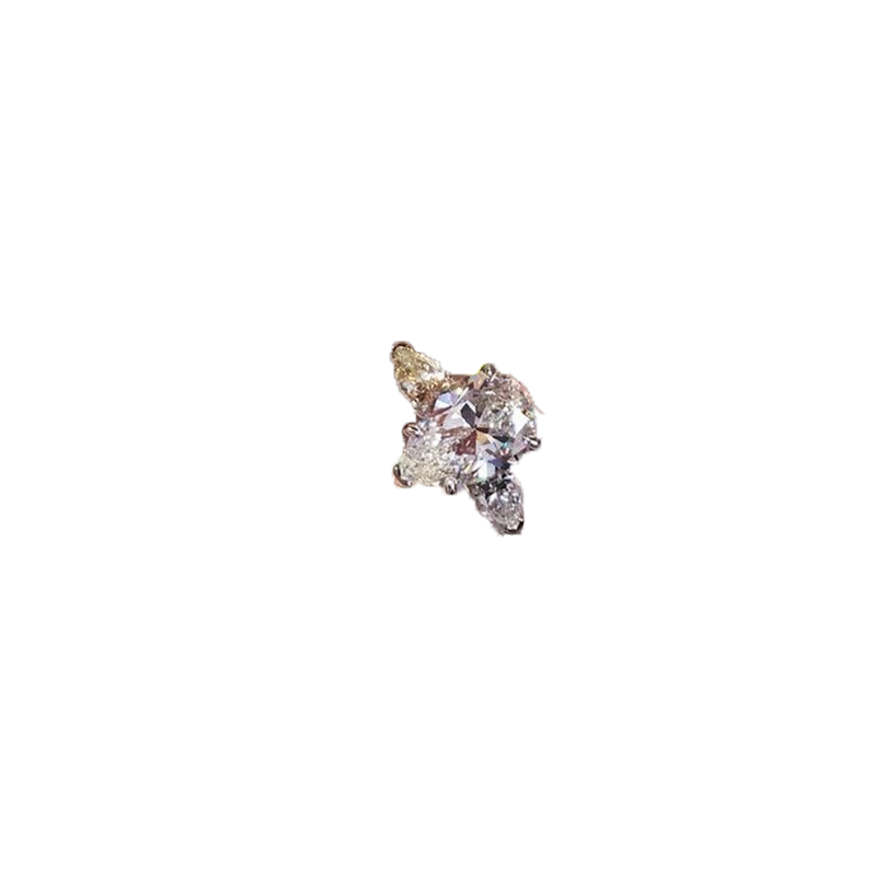 Ins Top Sell Sparkling Large Diamond Ring Luxury Jewelry 925 Sterling Silver Water Drop White Topaz Gemstones Women Wedding Band R