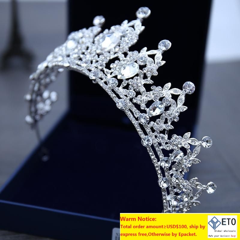 Rhinestone barrettes Wedding Headpieces Jewelry Tiara Crystal Diademas Princess Crown Headpiece For Dress Bridal Accessories Wholesal ZZ
