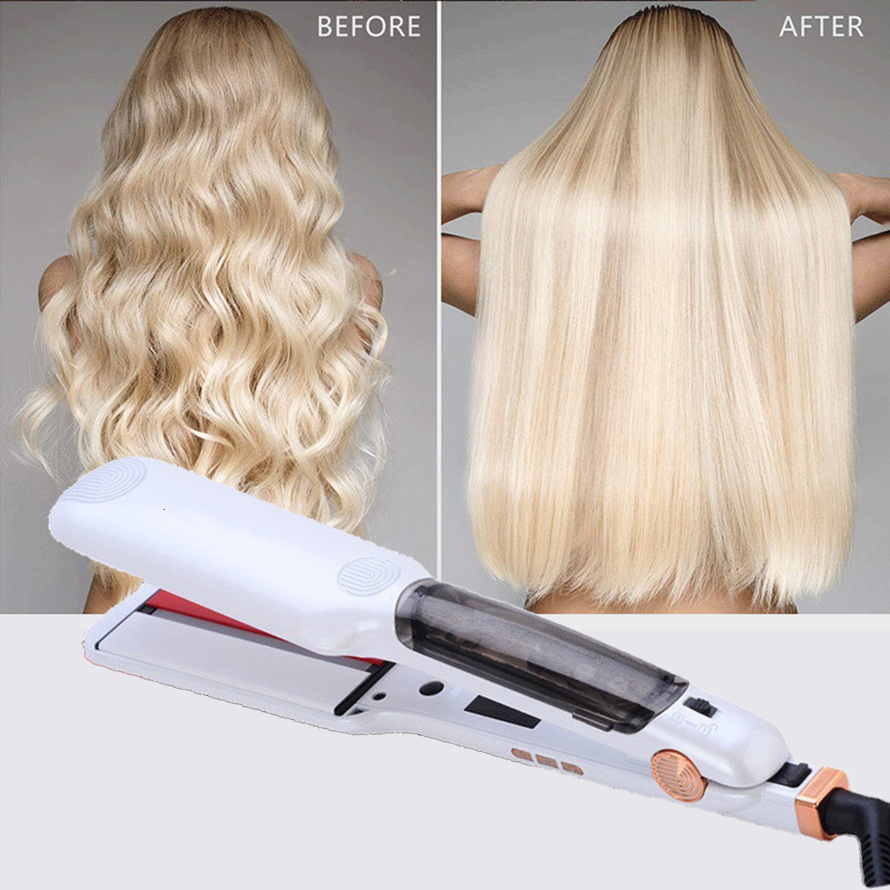 Hair Straighteners Professional Infrared Steam Straightener Wide Plate Salon Styler Ceramic Tourmaline Flat Iron Styling Tools 230831