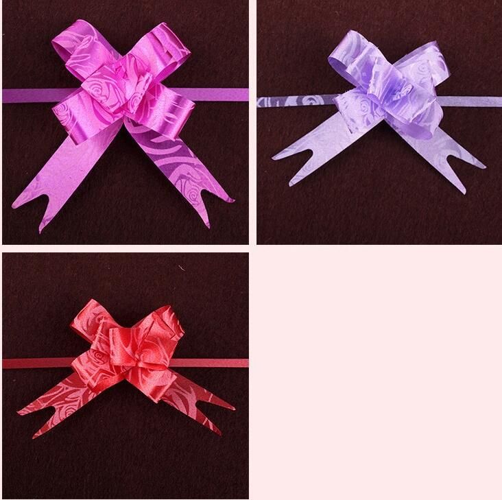100pcs Large Size 50mm Beautiful solid color Pull Bow Ribbon Gift Packing flower bow Bowknot Party Wedding Car Room Decoration ZZ