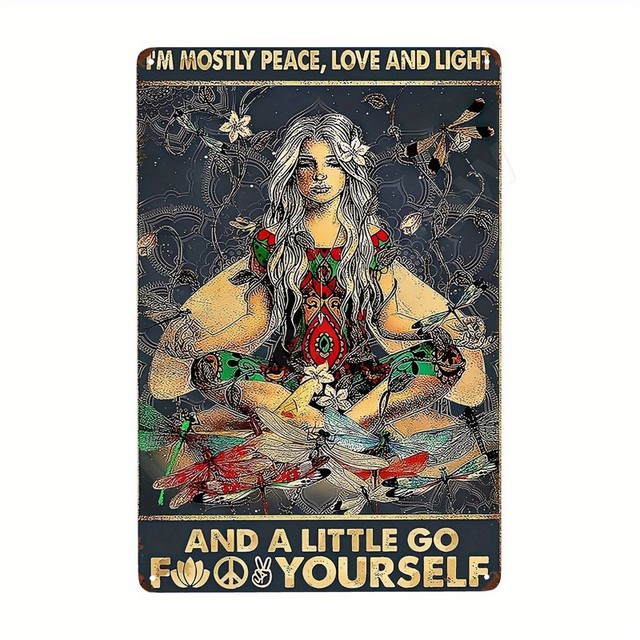 Inspirational Quotes Retro Tin Signs Be Kind to Your Mind Wall Art Sign Hippie Girl Vintage Home Room Garden Wall Decor Poster Living Room Painting Si