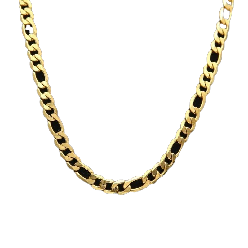 Necklace 24K Yellow Gold Filled Men039s Necklace Bracelet Set Figaro Curb Chain 200390392203903924039039268595120