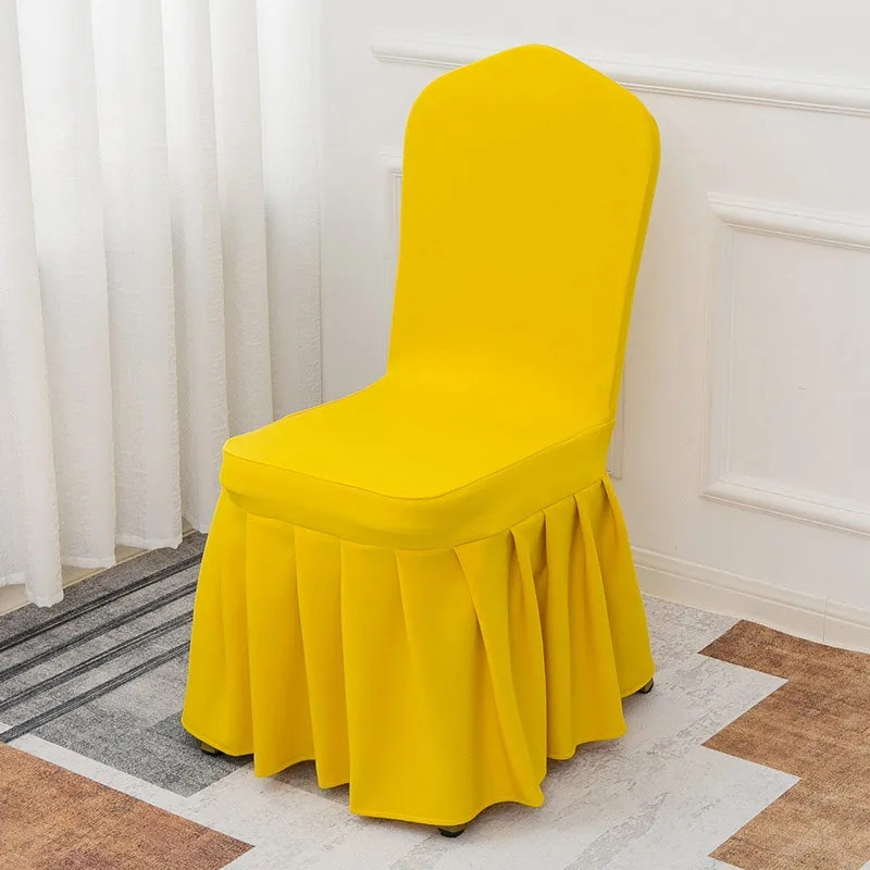 Pleated Skirt Chair Covers Party Weddings Banquet Polyester Chairs Covers for Hotel Home Decor Wedding