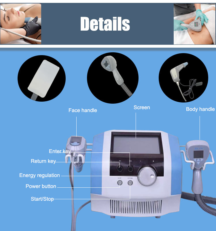 Portable Body Slimming Machine Face Lift Fat Burning Cellulite Reduction RF Machine With 2 Handles