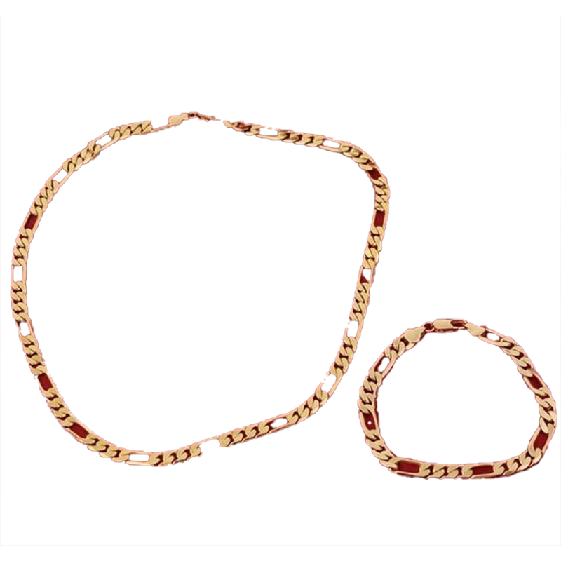 Necklace 24K Yellow Gold Filled Men039s Necklace Bracelet Set Figaro Curb Chain 200390392203903924039039268595120