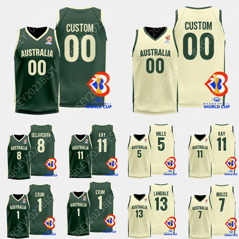2023 FIBA World Cup Australia Basketball Jersey 5 Patty Mills National Team 22 Luke Jacob 7 Isaac Humphries Travers 3 Dejan Vasiljevic 4 Jackson Thomas Men Women Youth