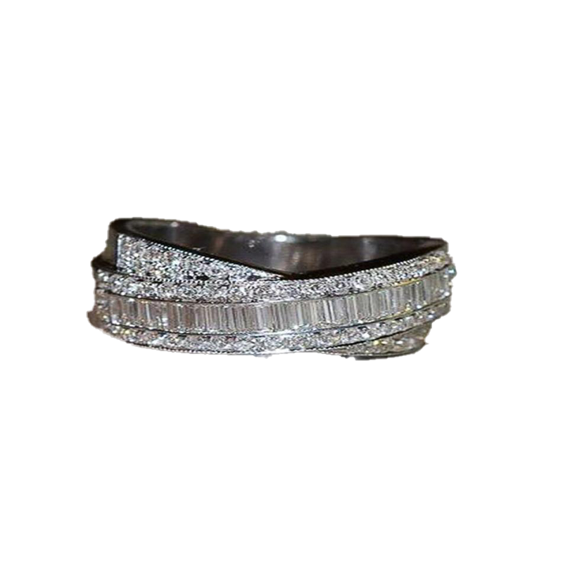 Size 6-10 Handmade Hot Sell Luxury Jewelry 925 Sterling Silver Princess Cut White Topaz CZ Diamond Ring Birthstone Women Wedding Ring