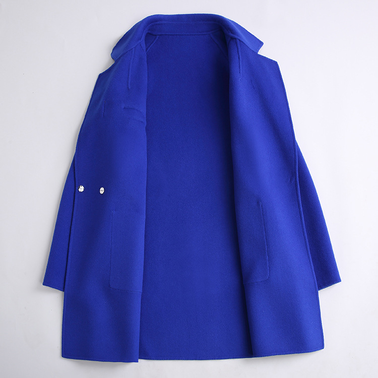 815G213# Coats and Jackets Women Autumn & Winter Outerwear Women's Loose Woolen Fabric Medium Length Double-sided Wool Cashmere