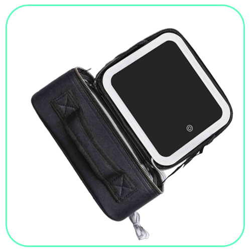 NXY cosmetic bags New travel makeup bag cases eva vanity case with led 3 lights mirror 220118