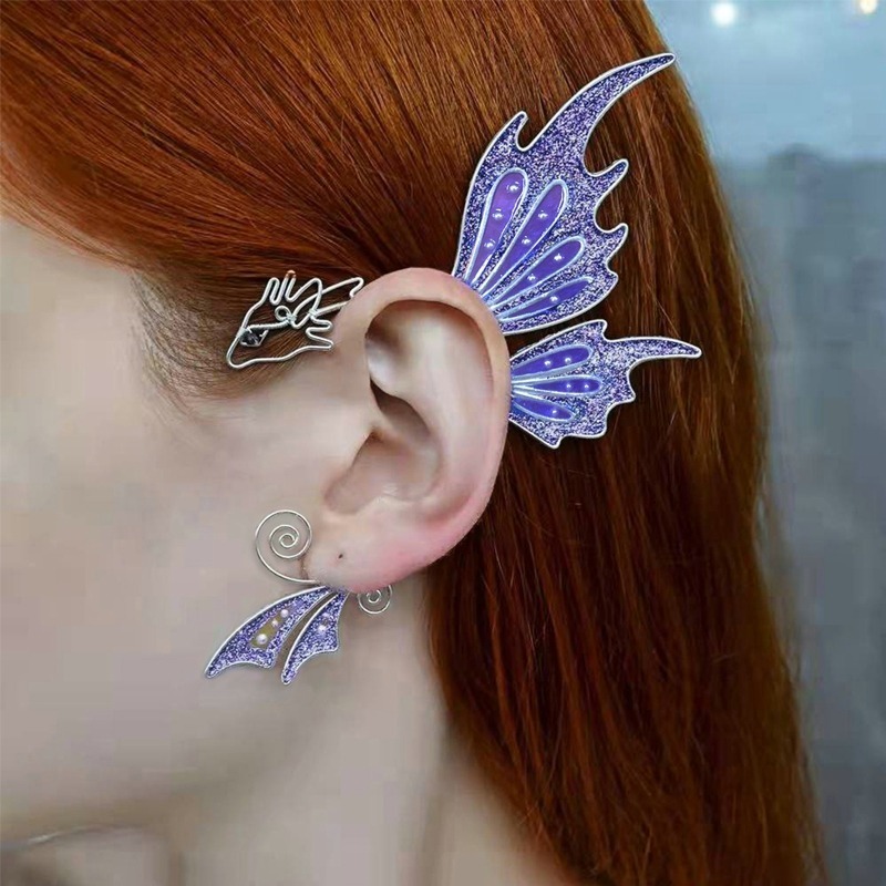 Ear Cuff Gothic Elf Halloween Cosplay Dragon Butterfly Clip Retro Punk Hip Hop Jewelry Gift Earrings 230830