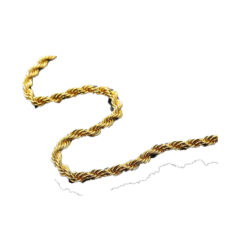 Chains Drop Gold Color 6mm Rope Chain Necklace For Men Women Hip Hop Jewelry Accessories Fashion 22inch