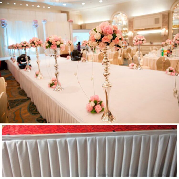 Fashion colorful ice silk table skirts cloth runner table runners decoration wedding pew table covers hotel event long runner decoration ZZ