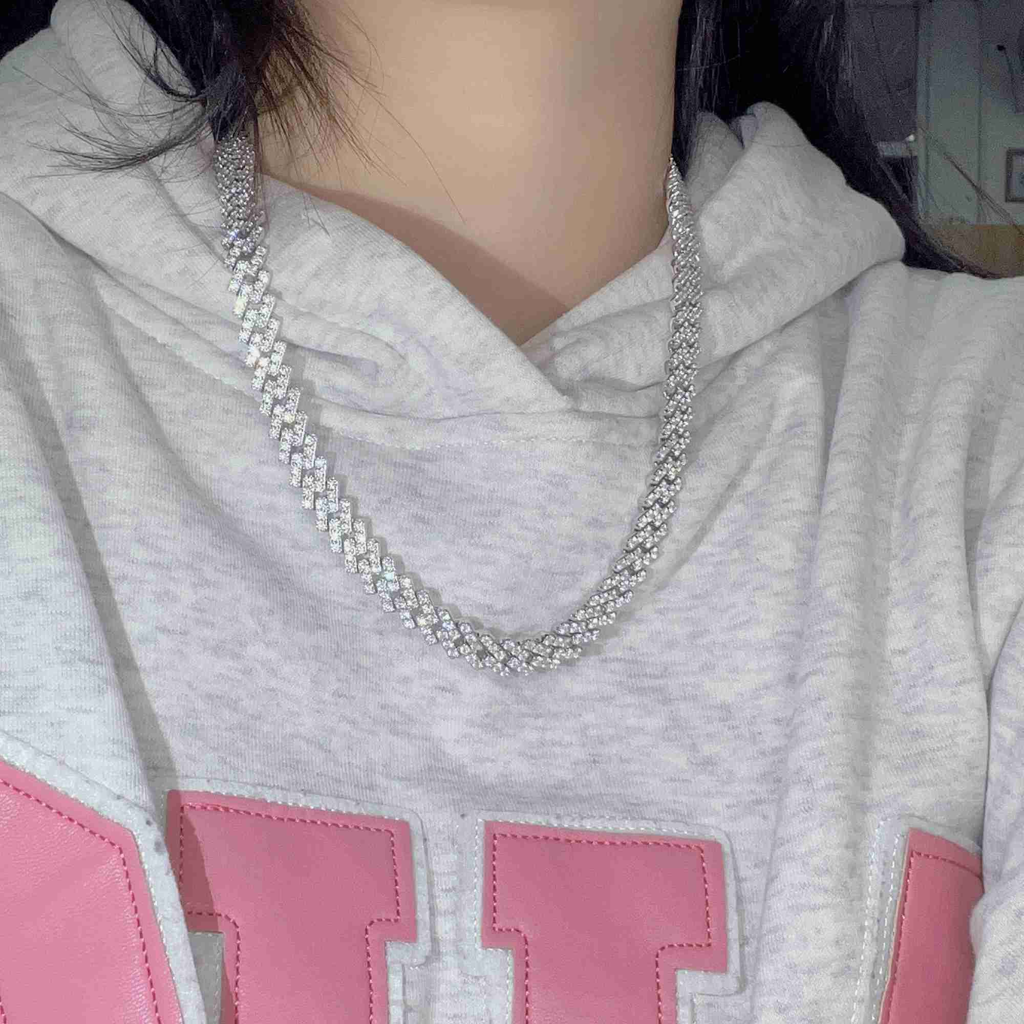 Pass Dia Tester Iced Out Vvs Moissanite Sterg Sier 10mm Cuban k Chain