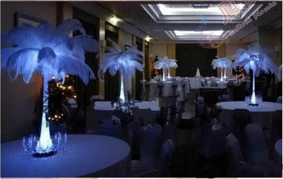2015 New Arrival Natural White Ostrich Feathers Plume Centerpiece for Wedding Party Table Decoration ZZ