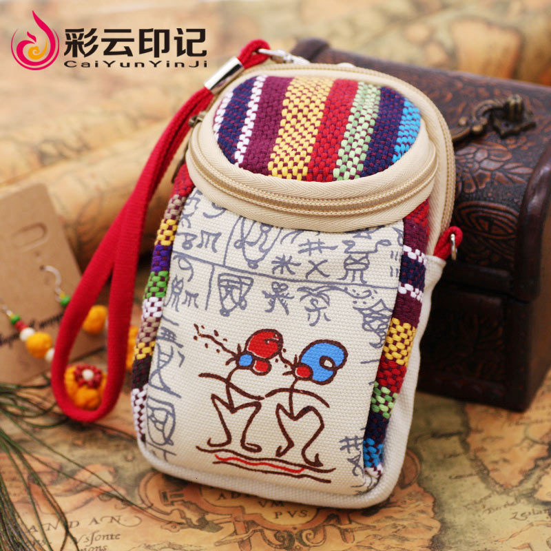 Evening Bag s Ethnic Style Small Mobile Phone Bag Female Embroidery Canvas Crossbody Shoulder Messenger for Ladies Girl Student 230831