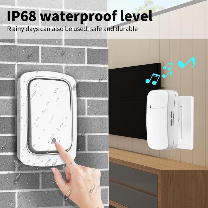 Video Door Phones Intelligent Outdoor Wireless Doorbell IP68 Waterproof USB Powered 38 Rings Smart Bell Chime Security Alarm 230830