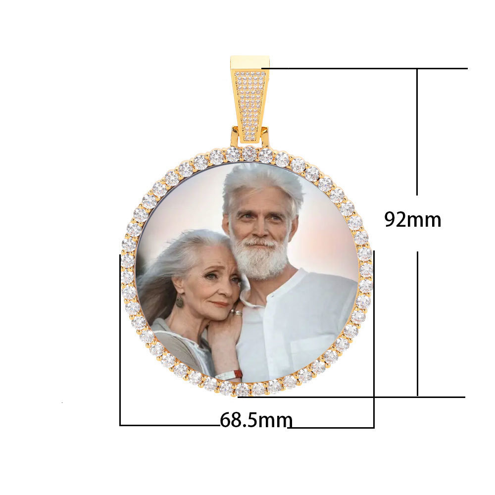Pendant Necklaces Round Memory Medallions Custom Picture Pendant Necklace for Men Hip Hop Jewelry Large Size Po Pendant 230831