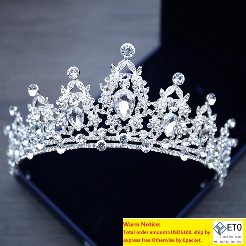 Rhinestone barrettes Wedding Headpieces Jewelry Tiara Crystal Diademas Princess Crown Headpiece For Dress Bridal Accessories Wholesal ZZ