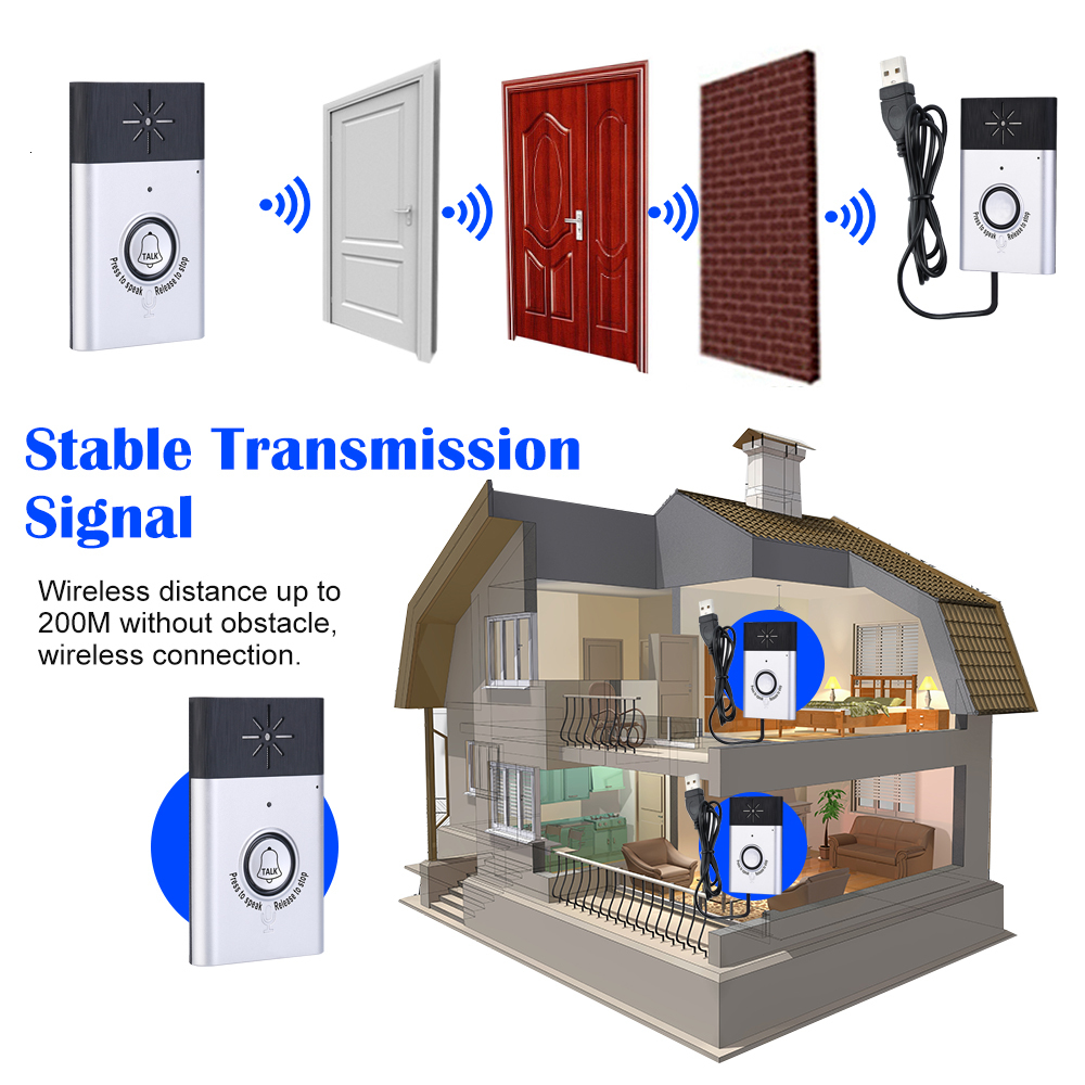Video Door Phones Wireless Voice Intercom Doorbell 2 way Talk Monitor with Outdoor Unit Button Indoor Receiver Smart Home Security Bell 230830