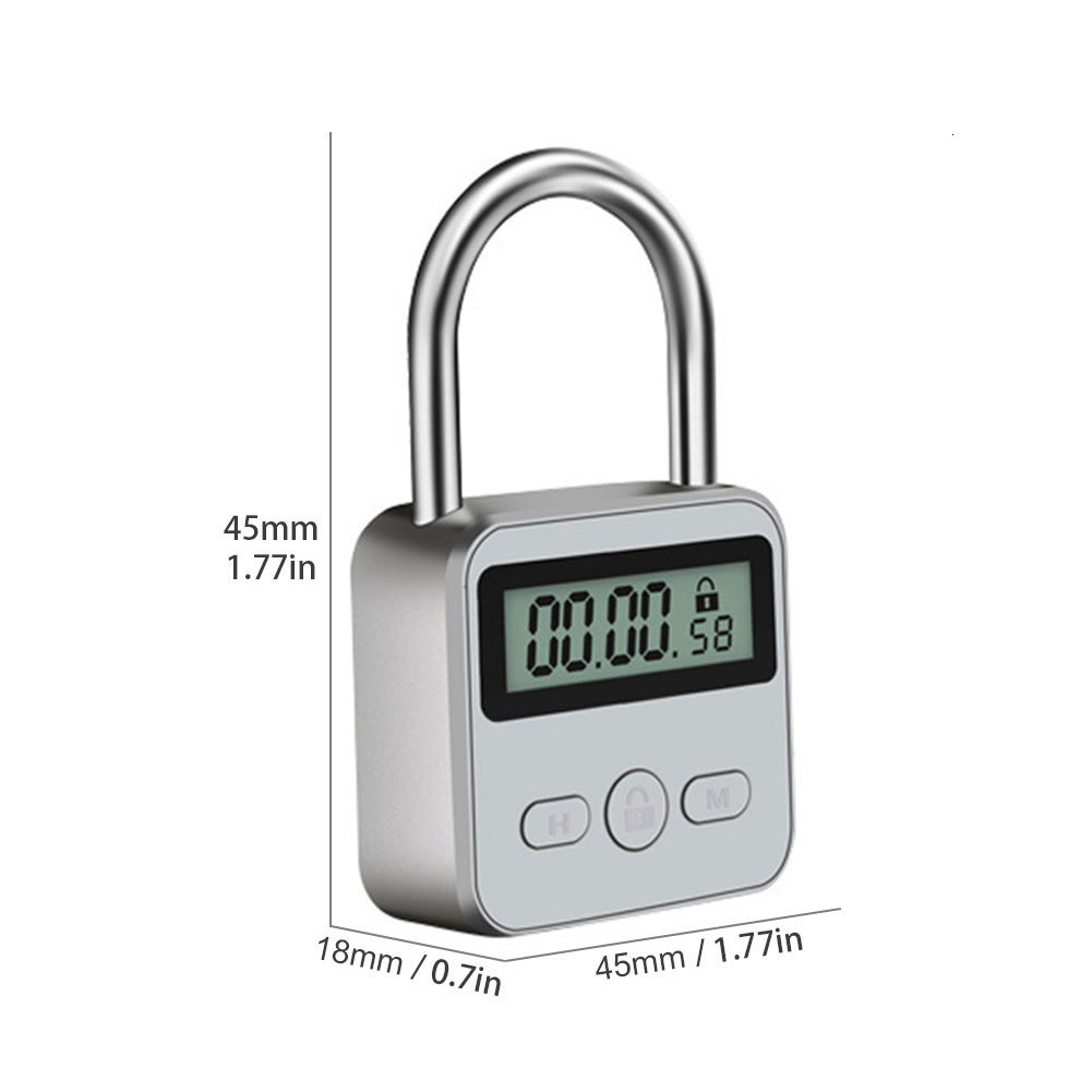 Door Locks Digital Timer Lock USB LCD Display Metal Micro Electronic Rechargeable Time Out Multi Function Heavy Duty Padlock 230830