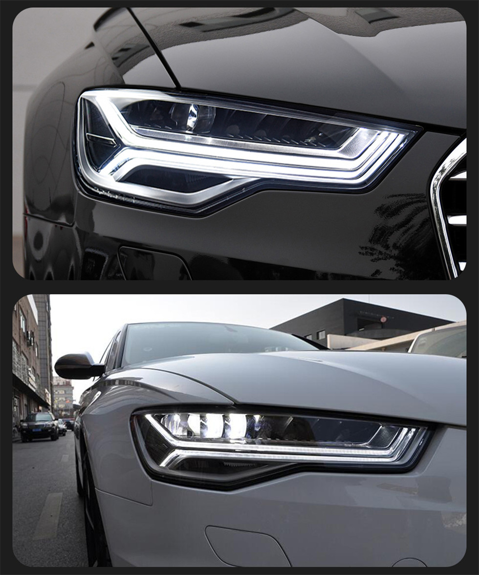 Modified LED Headlight For A6 C7 Headlights 2012-20 18 C7Pa Matrix Style LED Daytime Lights Dynamic Turn Signal