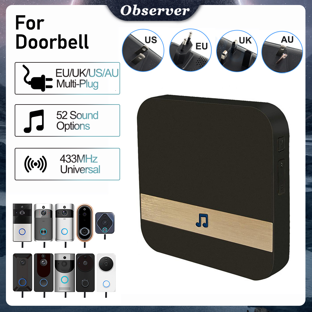 Video Door Phones Universal 433MHz Wireless WIFI Smart Doorbell Chime Indoor Music Receiver 52 Melodies 4 Levels Volume for Doorbells 230830