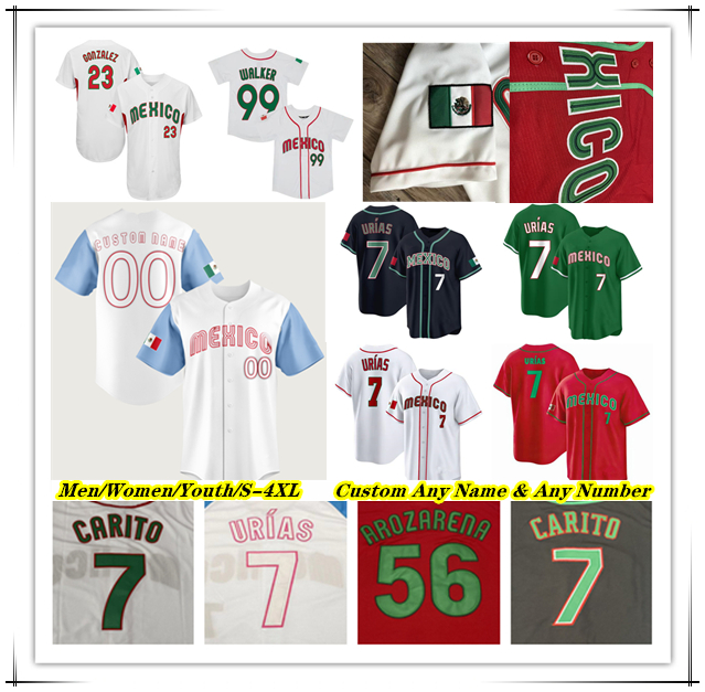 2023 Team Mexico Baseball Jersey Joey Meneses Randy Arozarena Isaac Paredes Rowdy Tellez Julio Luis Urias Austin Barnes Alek Thomas Alan Trejo Alex Verdugo Aranda 4X
