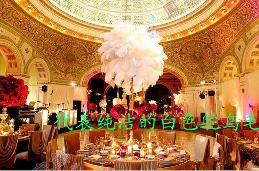 2015 New Arrival Natural White Ostrich Feathers Plume Centerpiece for Wedding Party Table Decoration ZZ