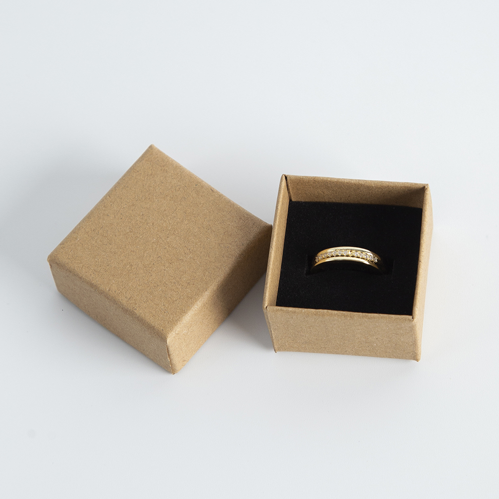 Jewelry Boxes 100pcs Rings Jewelry Box 4*4*3cm Kraft Gift Cardboard Boxes for Ring Necklace Earring Women Jewelry Packaging with Sponge Inside 230831