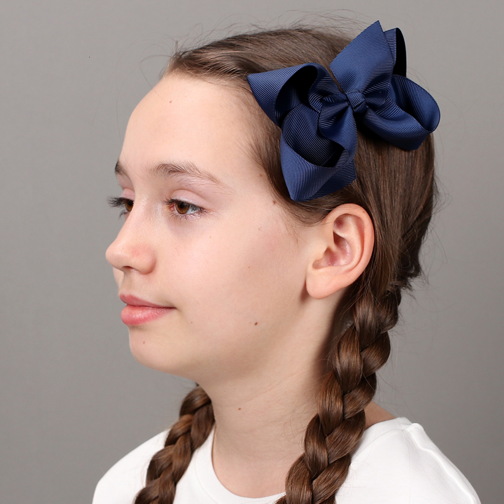 Hair Accessories CN 30Pcs/lot 4" Solid Hair Bows With Clips For Kids Girls Boutique Ribbon Hair Clips Classic Hair Bows Hair Accessories 230830