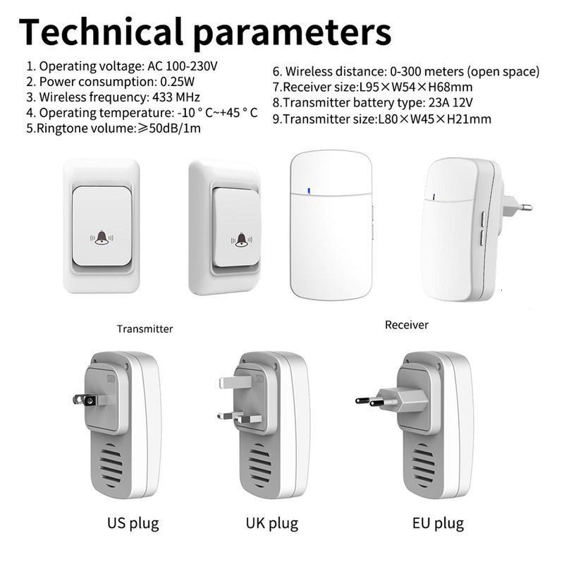 Video Door Phones Intelligent Outdoor Wireless Doorbell IP68 Waterproof USB Powered 38 Rings Smart Bell Chime Security Alarm 230830