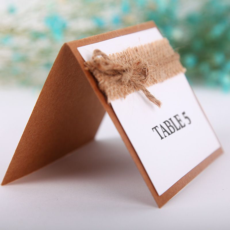 Retro Table Name Place Cards Linen Lace Wedding Party Favor DecorBirthday Party Centerpieces Accessories Baby Shower ZZ