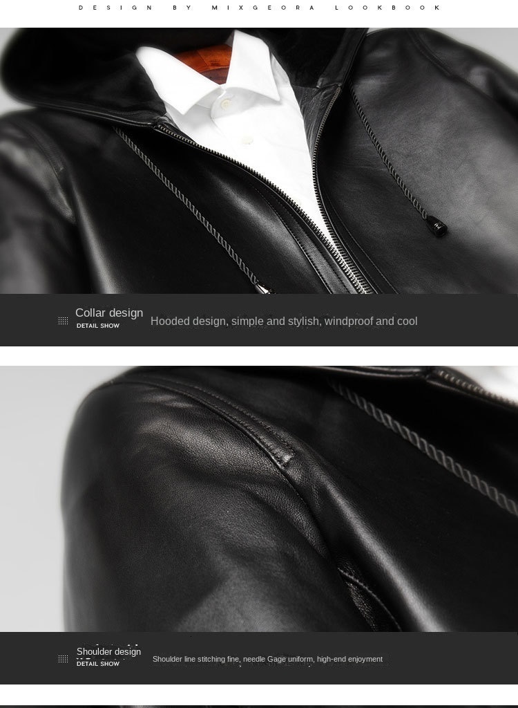 Men's Leather Faux Natural Genuine Clothes Sheepskin Jacket MidLength Anorak Coat Fur Spring and Autumn 230831Z