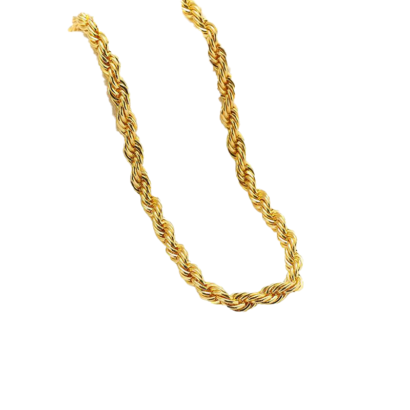 Chains Drop Gold Color 6mm Rope Chain Necklace For Men Women Hip Hop Jewelry Accessories Fashion 22inch