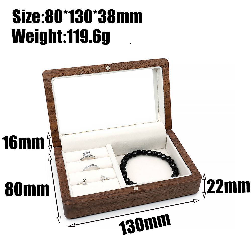 Jewelry Boxes Travel Retro Wood box Wooden Jewelry Packing Case Wedding Ring Necklace Bracelet Organizer Women Men Display Box Gift for Couple 230831