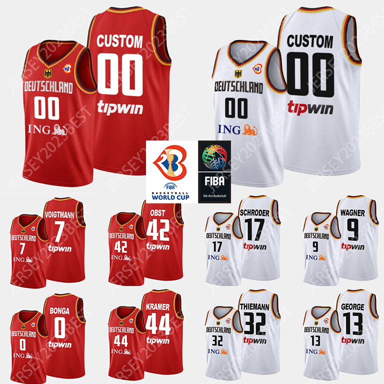 2023 FIBA Germany World Cup Basketball Jerseys 17 Dennis Schroder 14 Dirk Nowitzki 10 Daniel Theis 9 Franz F.Wagner Wohlfarth-Bottermann Men Women Youth XS-4XL