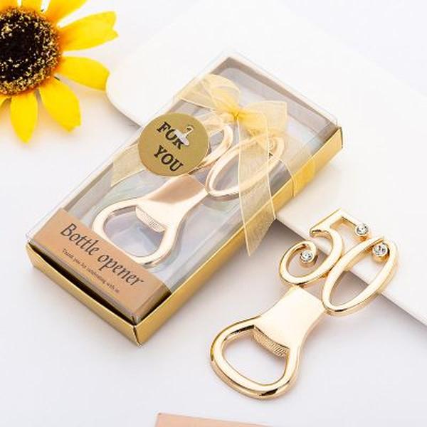 2019 new beautiful birthday party gift explosion gold number wedding beer bottle opener into the store to choose more styles ZZ