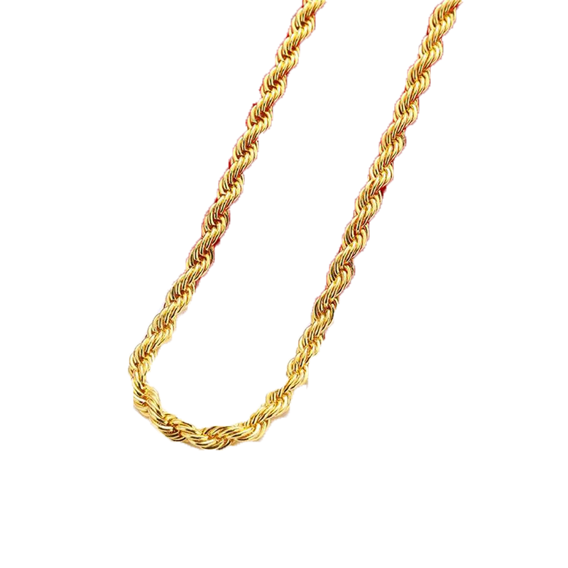 Chains Drop Gold Color 6mm Rope Chain Necklace For Men Women Hip Hop Jewelry Accessories Fashion 22inch