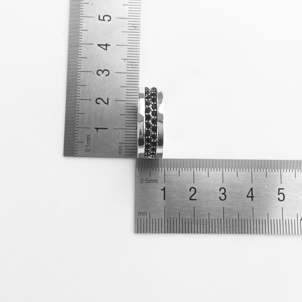 Wedding Rings Bands Black White CZ 925 Sterling Silver Jewelry Europe Styling Classic Trendy Bijoux Gift for Men Boy Women 230830